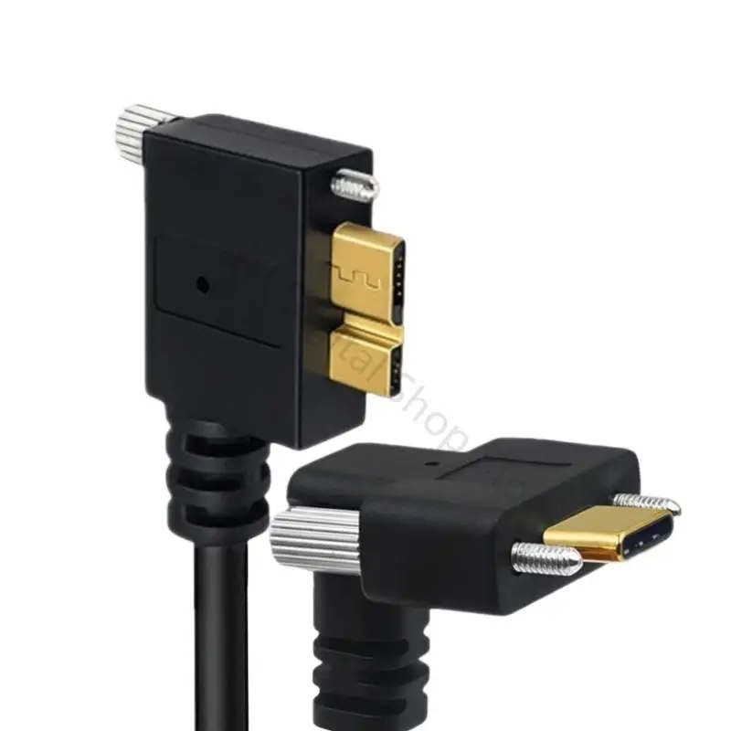 96BA Technical Mount Data Cable, USB C to USB B USB Link with Two End Screw Lock Hardware for Install Access