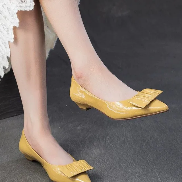 Spain Glas Design Pointed Toe Lazy Women's Flats First Layer Cowhide Fashionable Casual Shoes Sporty Leisure Footwear