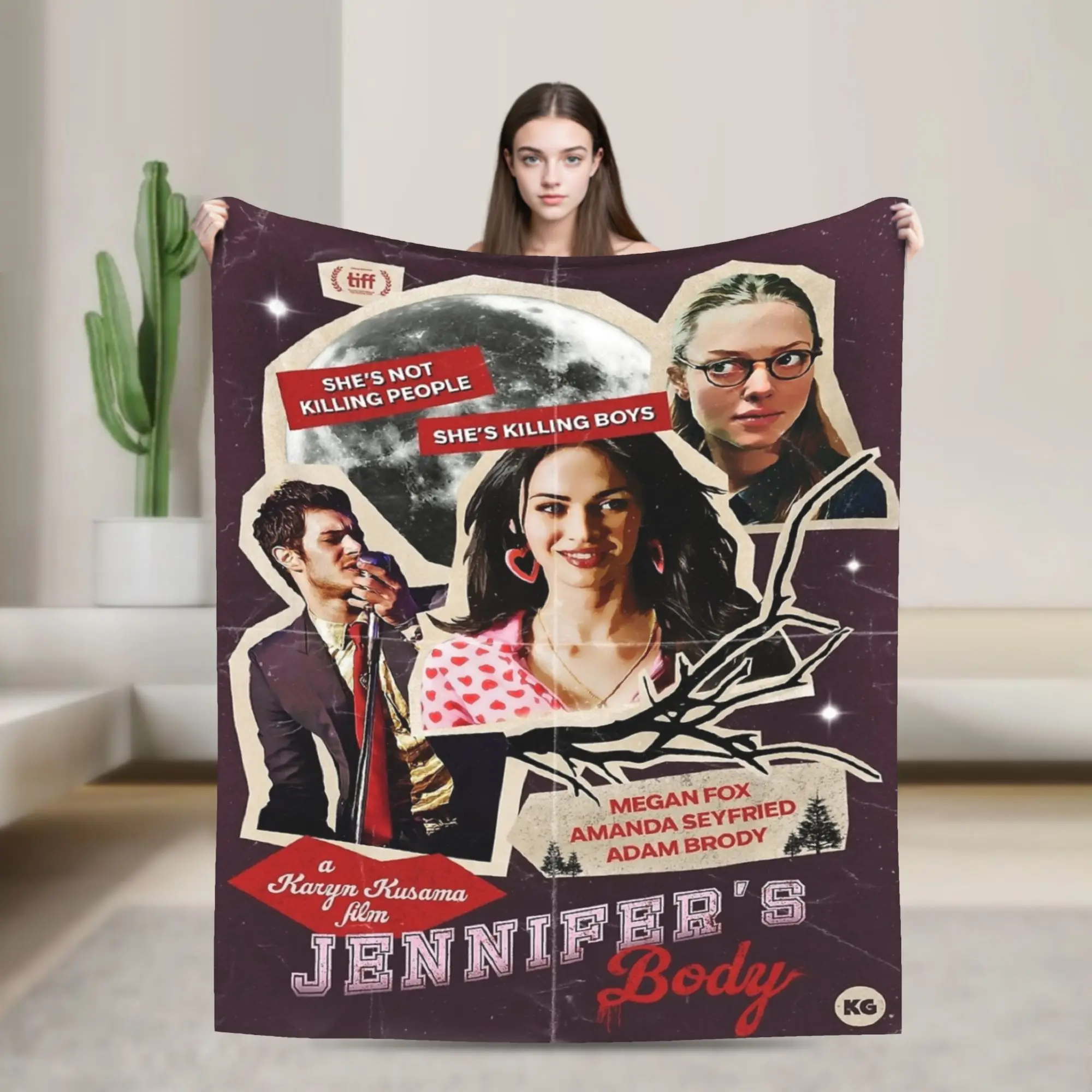 Jennifer's Body poster Flannel Blankets  Funny Throw Blanket for  Sofa Bedding Lounge 200x150cm Bedspreads