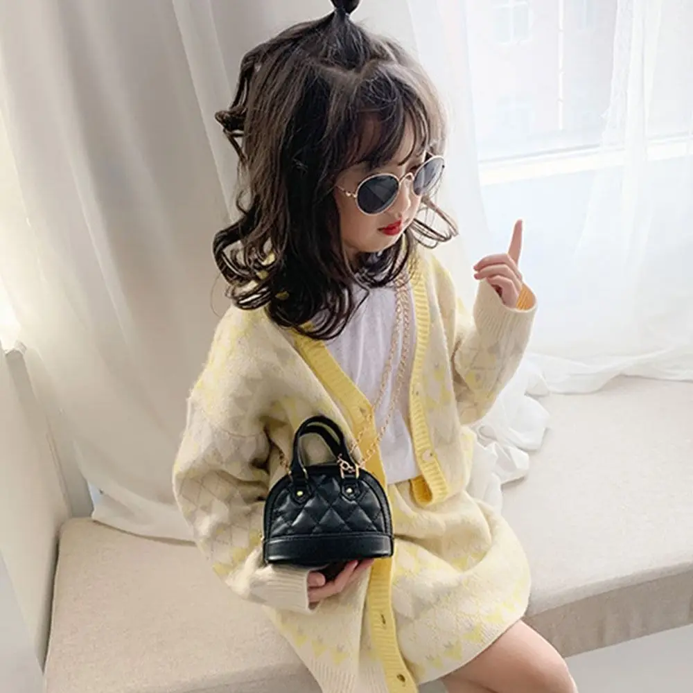 Fashionable Girl\'s Diamond Handbag Xiaoxiangfeng Children\'s Shell Bag Coin Purses Water Proof Chain Shoulder Bag PU