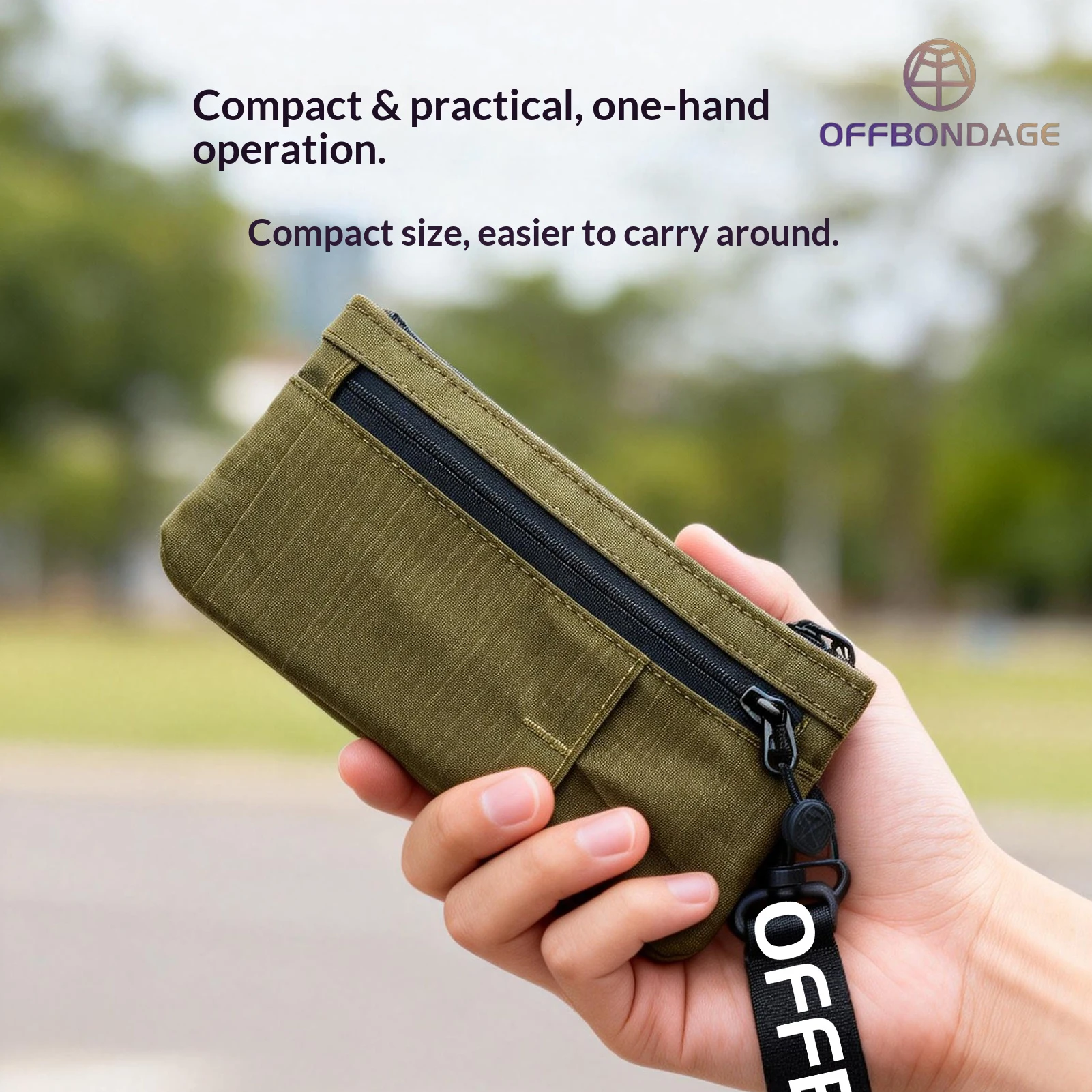 

OFFBONDAGE Portable Wallet Card Bag Ultra-Light Stylish Sports Mini Credit Card Wallet with Hang Lock Compact Storage Bag