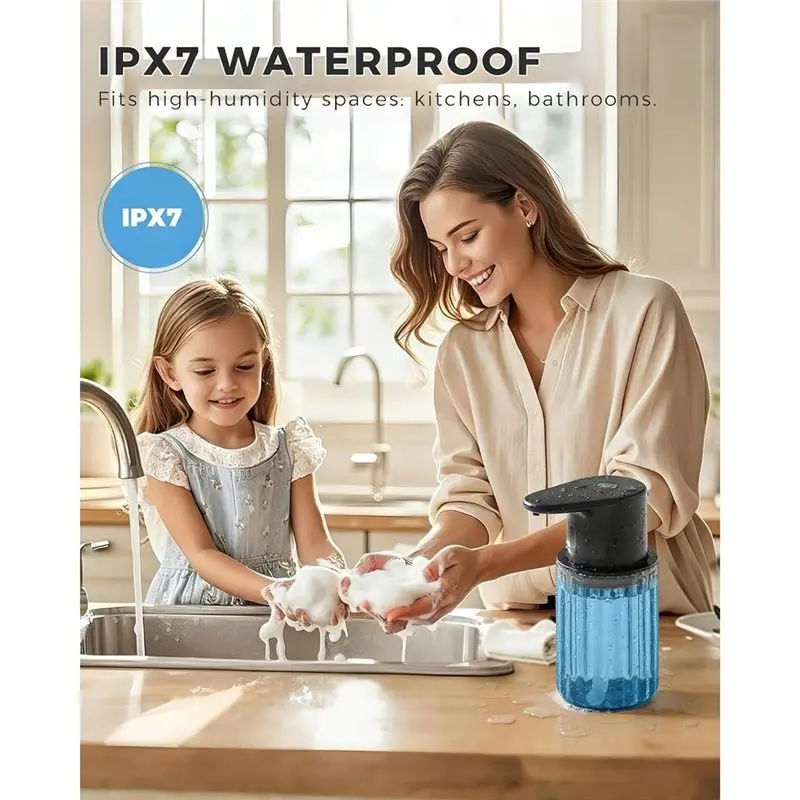 Automatic Foaming Soap Dispenser Touchless, 10Oz/300Ml Hands Free Sensor, Adjustable Foam Levels,For Bathroom & Kitchen