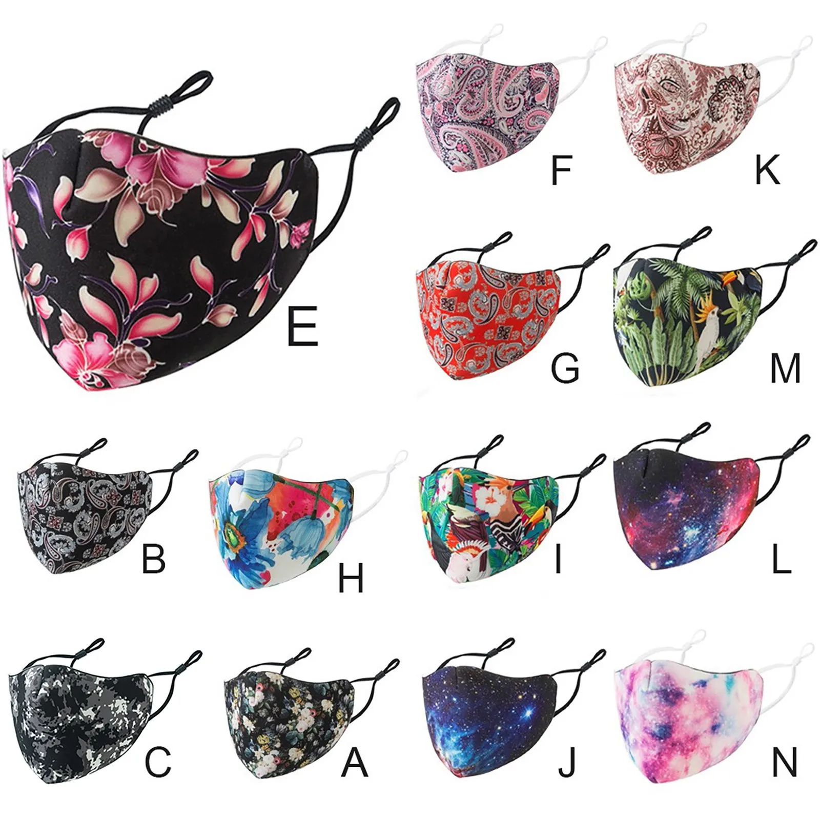 Unisex Cute Printing  Outdoor Mouth Mask Washable Reuse Face Mask Mascarillas Desechables Disposable Mouths Covers Dust Mask