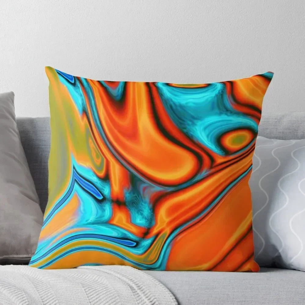 

vivid modern Southwest hipster turquoise orange swirls Throw Pillow Couch Pillows bed pillows Sofa Cushions pillow