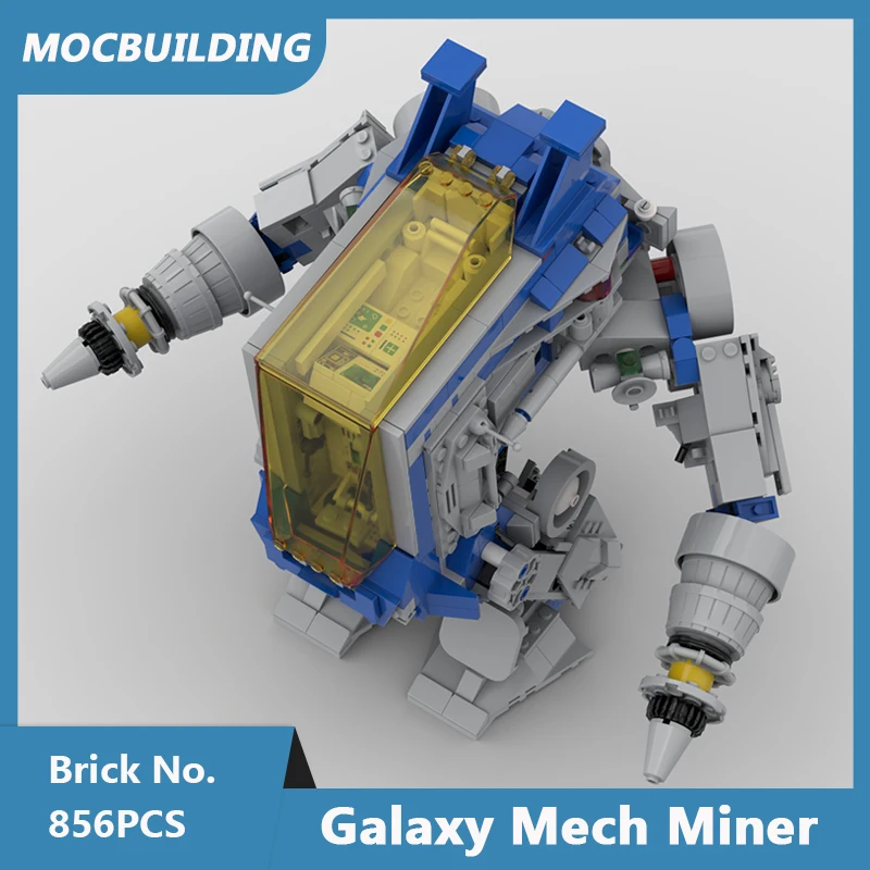 MOC Building Blocks Galaxy Mech Miner Model DIY Assembled Bricks Classic Space Series Educational Xmas Display Toys Gifts 856PCS