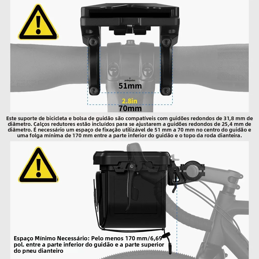 Rhinowalk Bicycle Handlebar Bag 3.3l  Bike Bag Quick Release Front Cycling Accessories For Road Bike