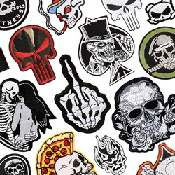 Punk patch Iron On For Clothes Designer Skull Outdoor ricamato Parche Bordado Para Ropa Termoadesive Rock Sew giacca fai da te