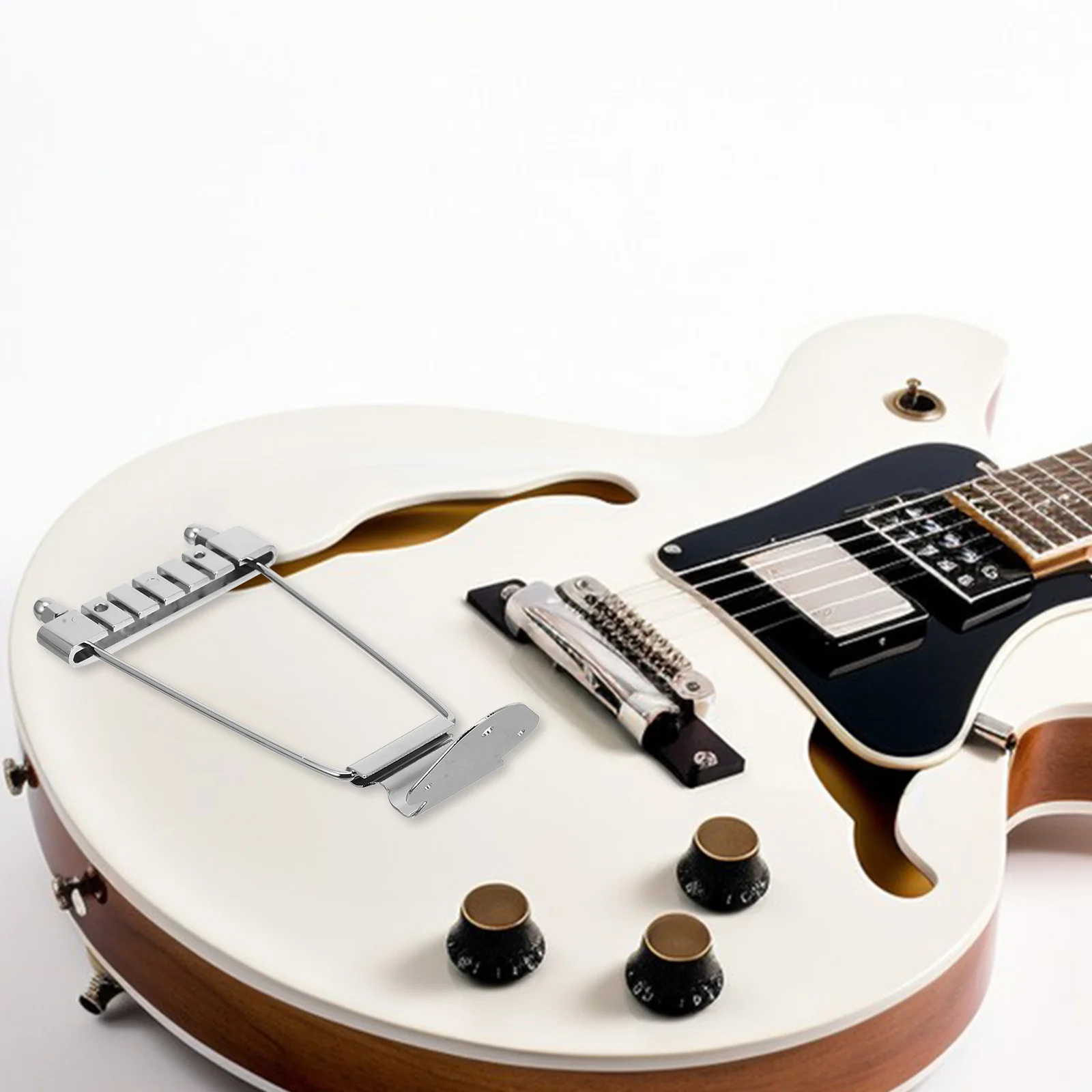 

Guitar Tailpiece Silver Zinc Alloy 10Mm String Spacing For 6 String Bass Replacement Part Instrument