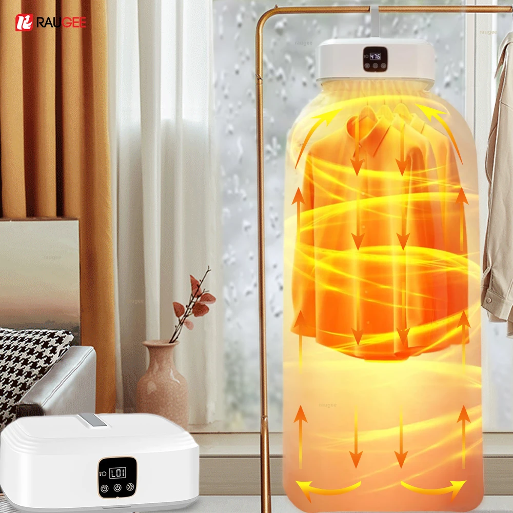 Portable Clothes dryer Mini Folding Cloth Dryer Touch Electric Clothing Dryer Fabric Laundry Dryer Body dryer For Travel Home