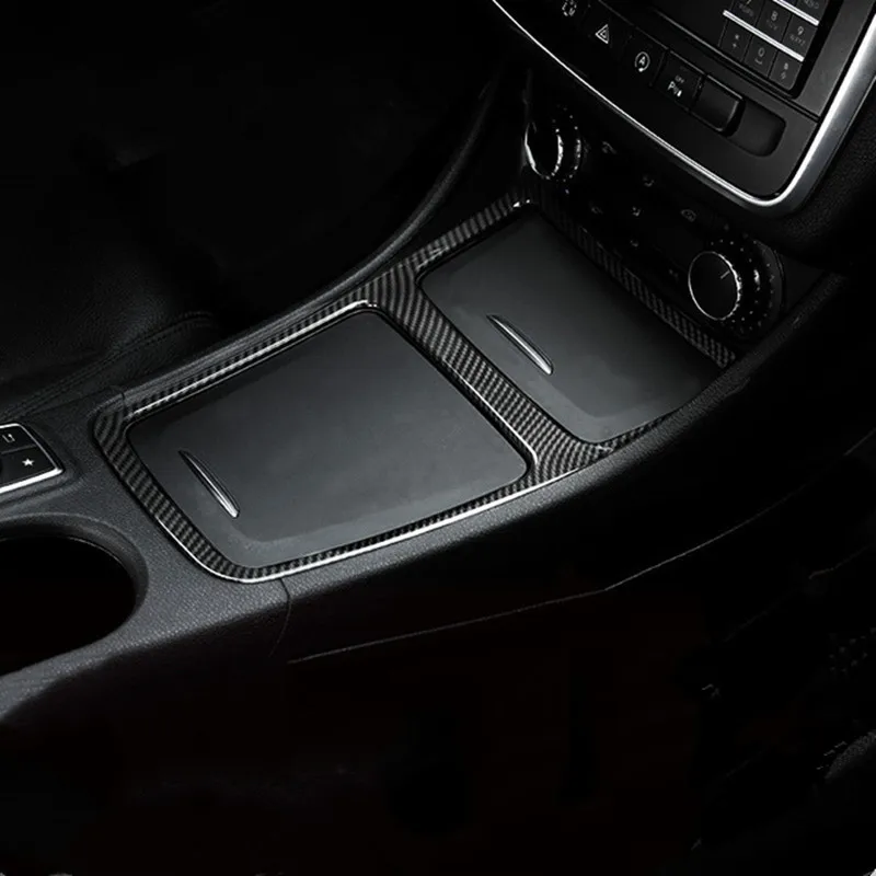 Center Console Air Condition Outlet Frame Decoration Carbon Fiber Style For Mercedes Benz CLA C117 GLA X156 Storage Box Decals