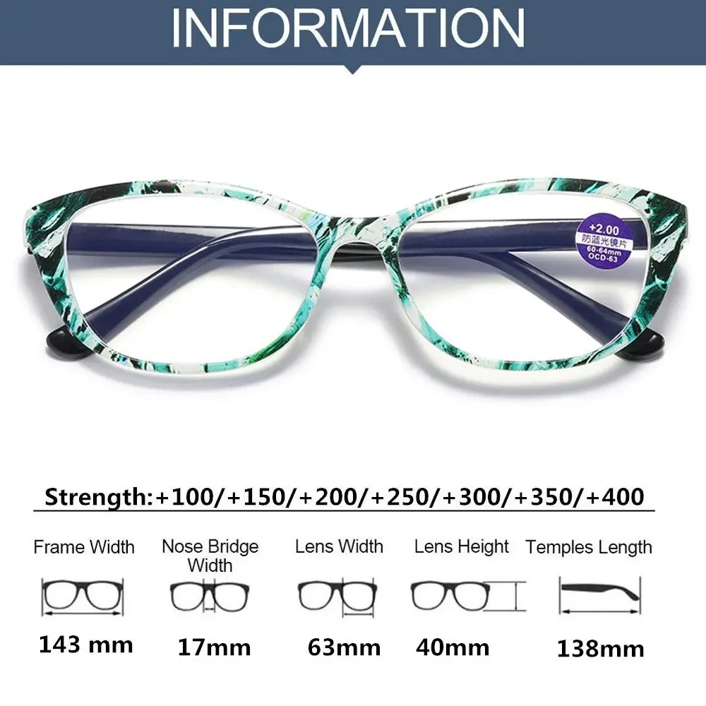 Women\'s Glasses 2023 Trend Printed Frame Reading Glasses Men Eye Protection Anti-Blue Light Presbyopia Eyeglasses +1.0~+4.0