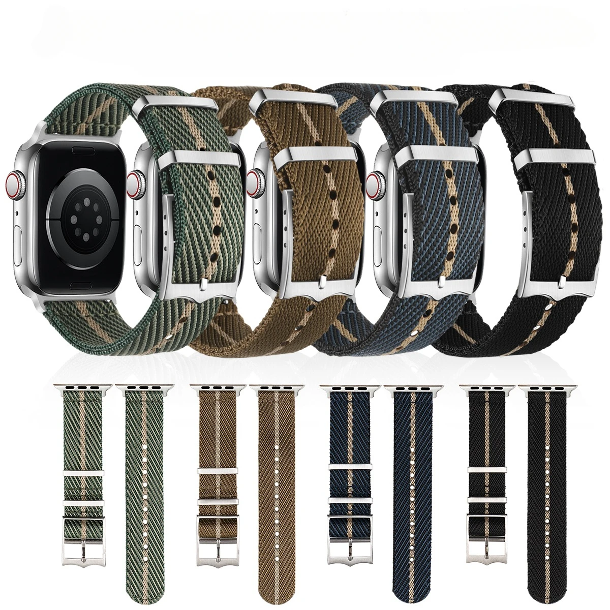 Compatible with Apple watch band s987654321 ultra 2 jacquard woven nylon for iwatch strap 38-40-41mm 42-44-45-49mm image 2