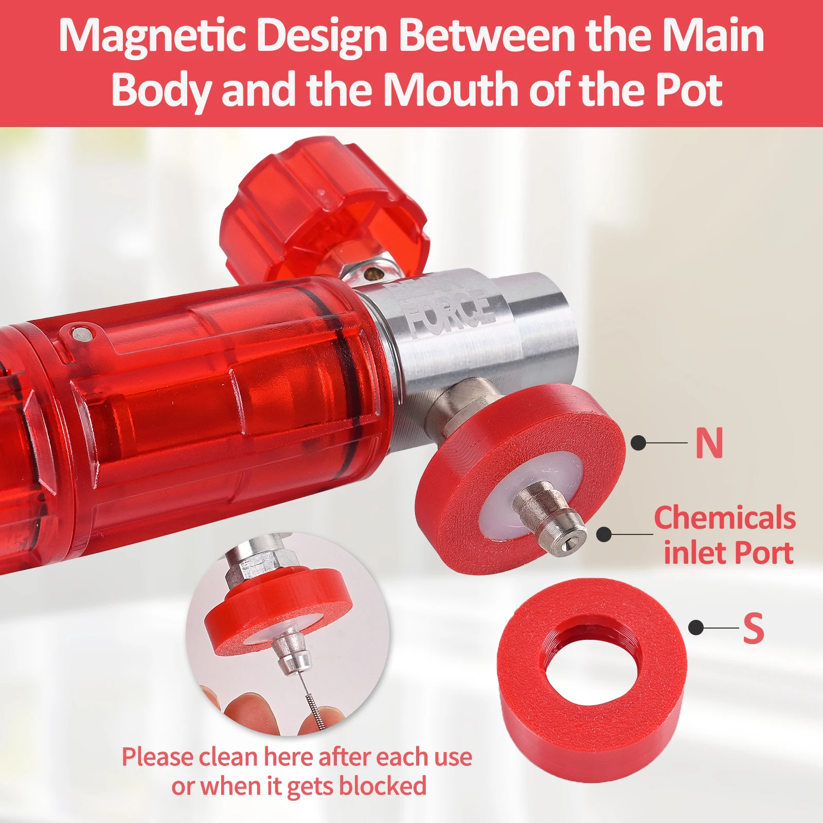 مدفع رغوة الشفط المغناطيسي بالضغط Pro مع موصل سريع 1/4، 360 درجة ° صابون غسيل السيارات من إسفنج الثلج قابل للتعديل للرغوة السميكة