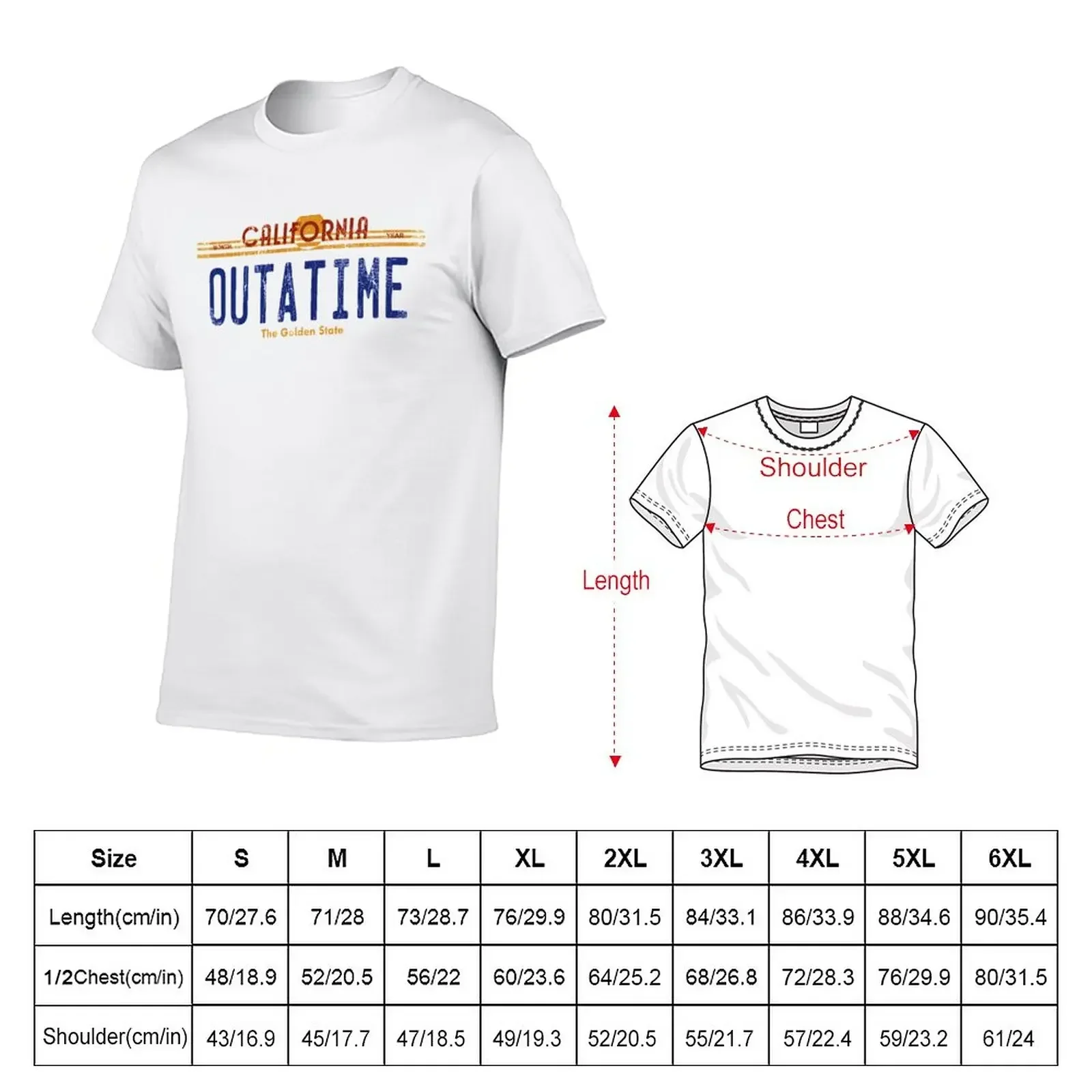 Outatime-Camiseta holgada de algodón para hombre, camisa de anime, Blanca