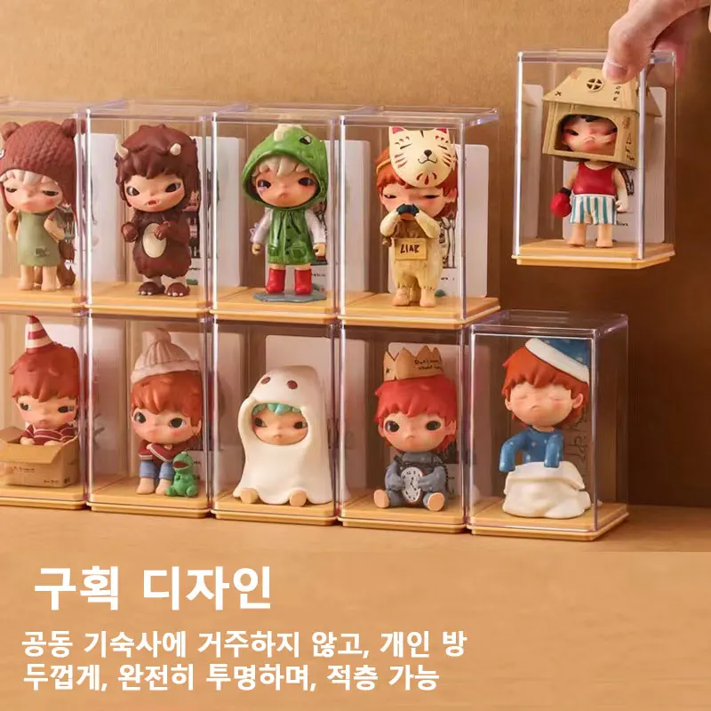 6pcs Blind Box Organizer Storage Boxs for Fingures Showcase for Doll Transparent