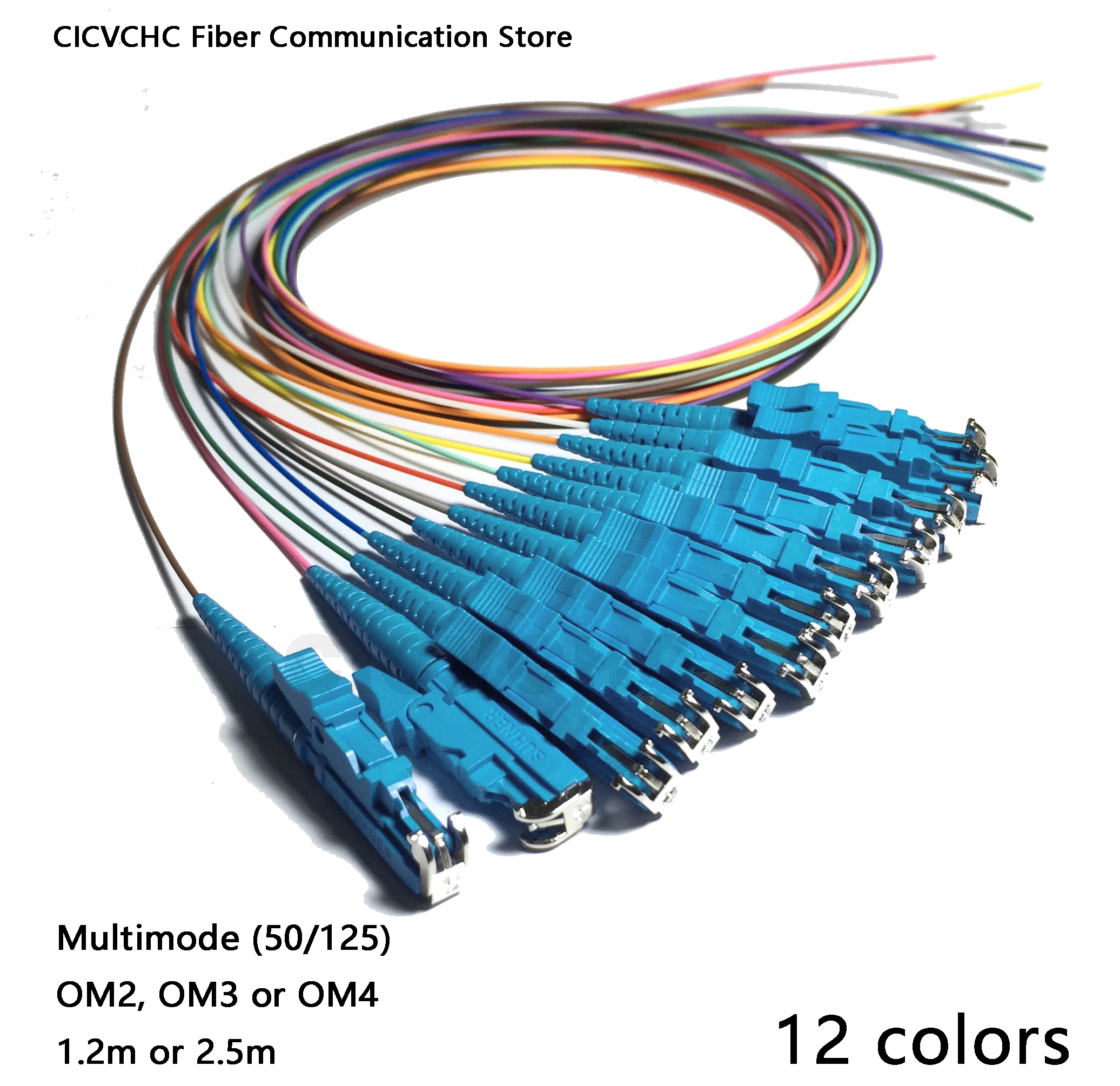 12 цветов LSH/UPC (E2000)-многомодовый (50/125)-OM2, OM3, OM4-0,9 мм кабель-1,2 м, 2,5 м/волоконный косичка