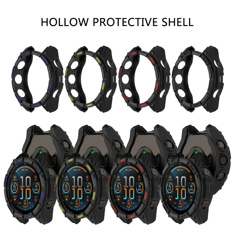 For Garmin 8 Comfort Wear Smartwatch Shell Antiscratch Guard Shockproof Cover Housing, Hollowed Designs for Aesthetics