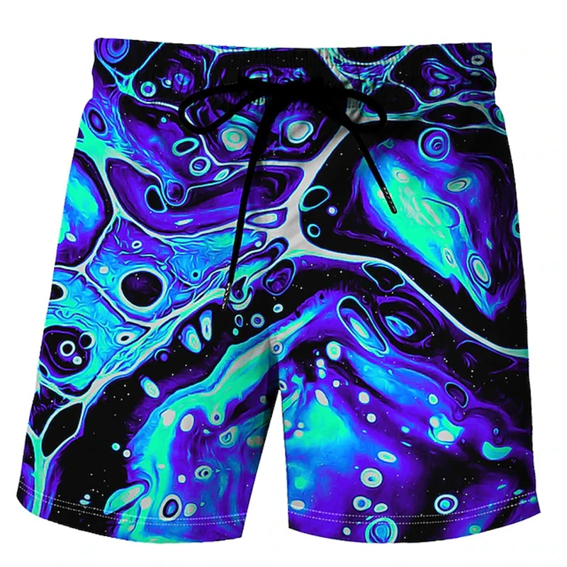 Classic Vertigo Pattern 3D Print Beach Short Pants Mens Rainbow Shorts Swim Trunks Kid Summer Board Shorts Funny  Mens Clothing