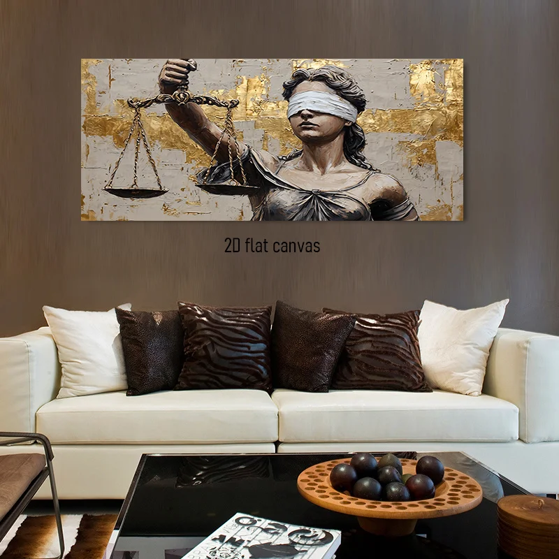 1pc Goddess of Justice Themis Frameless Canvas Painting Modern Minimalist Living Room Decoration Painting Legal Theme Office Han