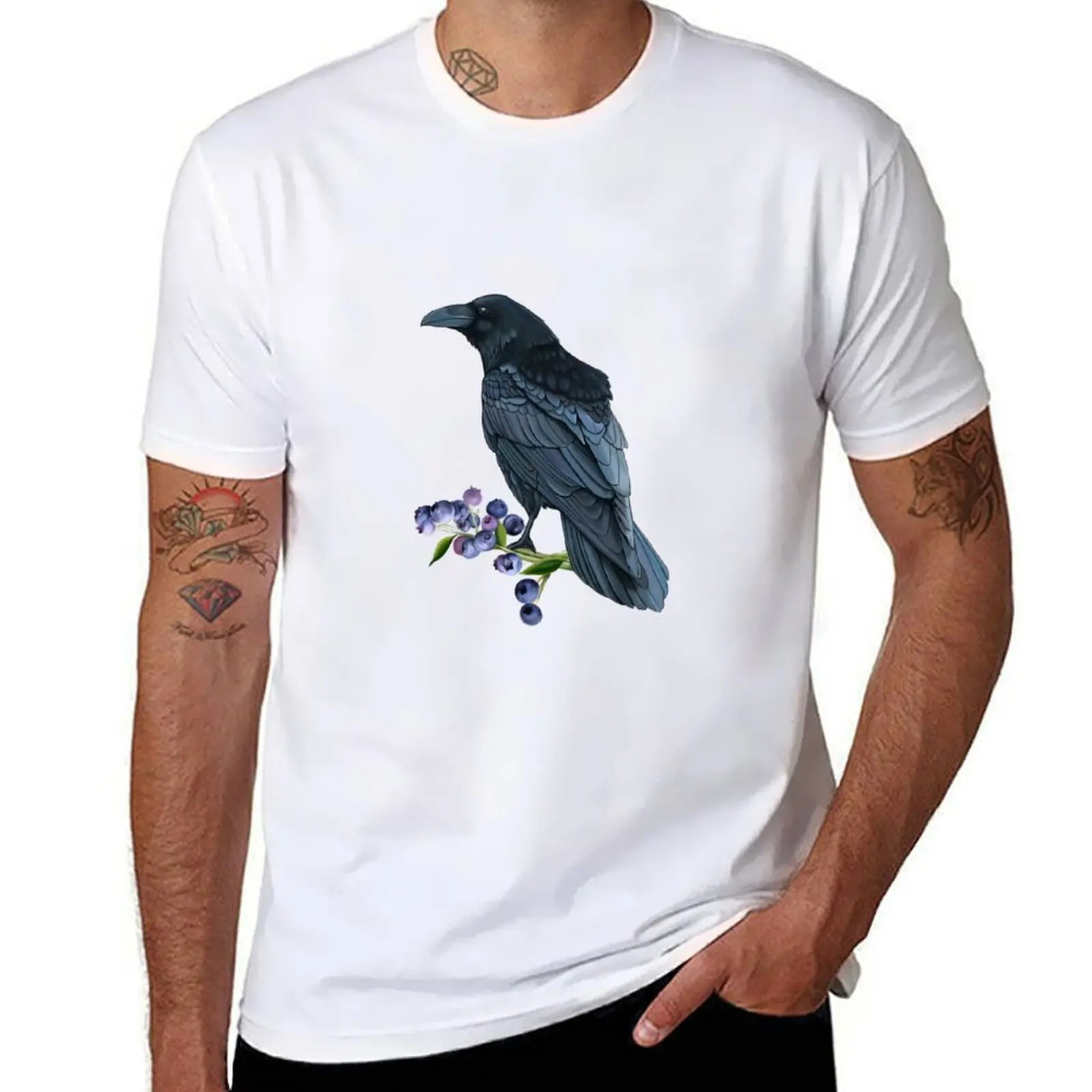 

Blueberry raven T-Shirt cotton t shirt man man t shirts for men T-Shirt