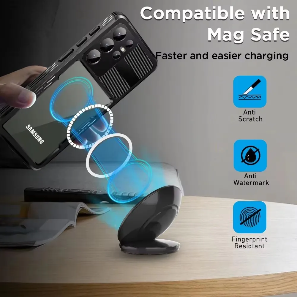 

Waterproof 360° Underwater IP68 Certified Cover for Samsung Galaxy S23 Ultra Case Compatible with Magsafe Snow Dust Shock Proof