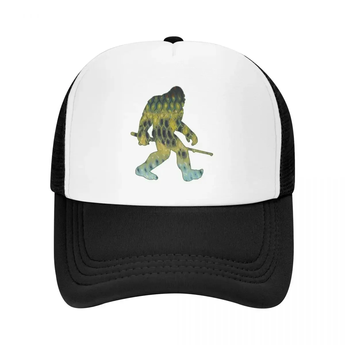 Bigfoot Bass Fishing Pro Fisherman Printing Mesh Baseball Cap For Men High Qualiy Trucker Hat Hip-hop Sun Hat