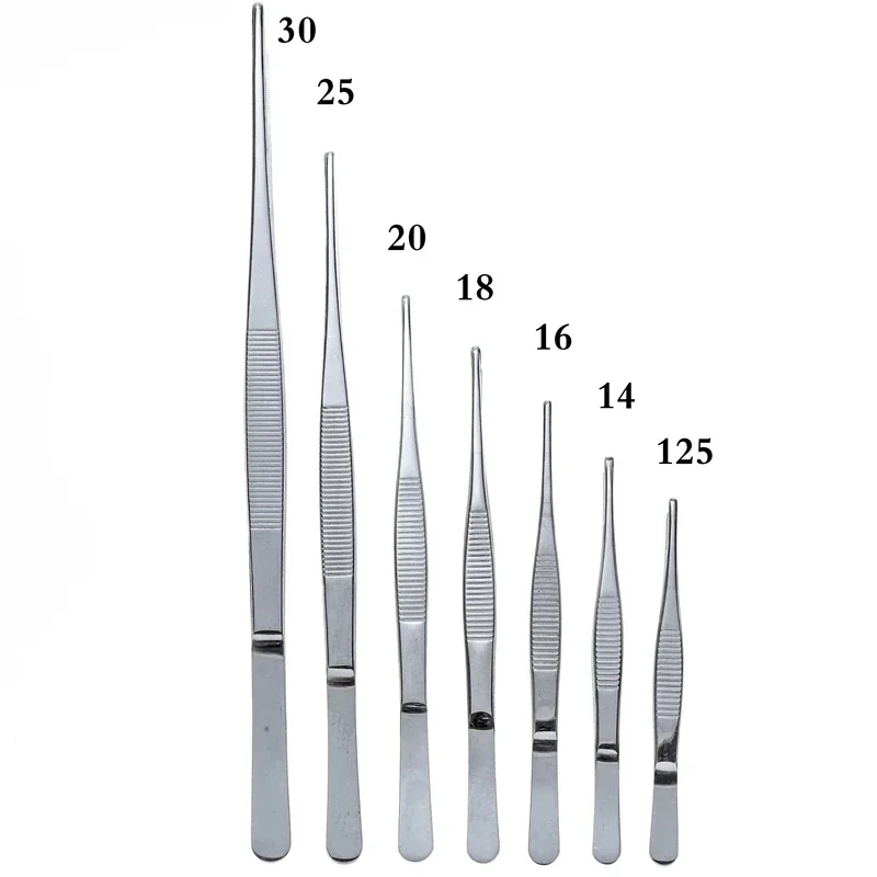 Instrumen Medis Tebal Ujung Lurus Panjang 12.5Cm–20Cm Baja Tahan Karat 304 Penjepit Medis Tahan Yodium