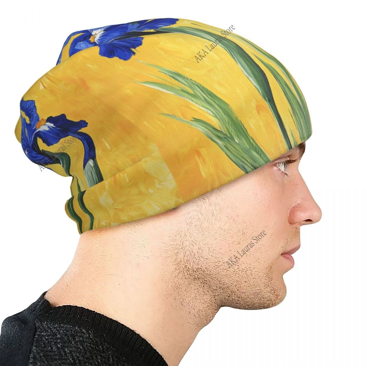 القزحيات 2 فان جوخ الرجال النساء بيني يندبروف قبعة تزلج طبقة مزدوجة النسيج بونيه قبعة #5