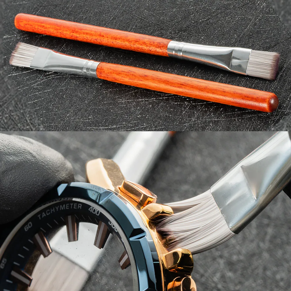 1/2 Pezzi Spazzola per la pulizia dell'orologio Movimento dell'orologio Spazzole in fibra per la pulizia delle piccole parti Accessorio per strumento di manutenzione dell'orologio per orologiaio