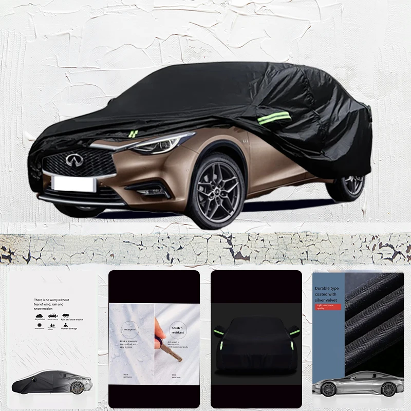 

For infiniti q30 fit Outdoor Protection Full Car Covers Snow Cover Sunshade Waterproof Dustproof Exterior Car cover Black