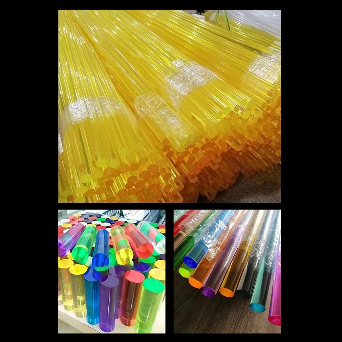 Colored Acrylic Solid Rod 500Mm Length 3-50Mm Diameter Semi Transparent Cylinder Custom Cut Craft Parts