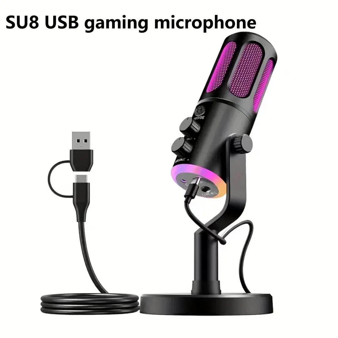 يمكن توصيل ميكروفون USB إلى TYPE-C/USB يدعم البث المباشر والتسجيل على الهواتف وأجهزة الكمبيوتر