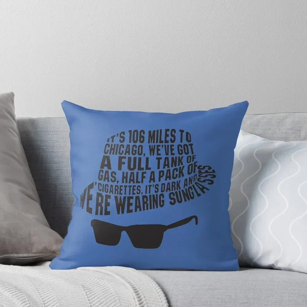 

106 Miles to Chicago The Blues Brothers Throw Pillow Cushion Cover Set Marble Cushion Cover pillow