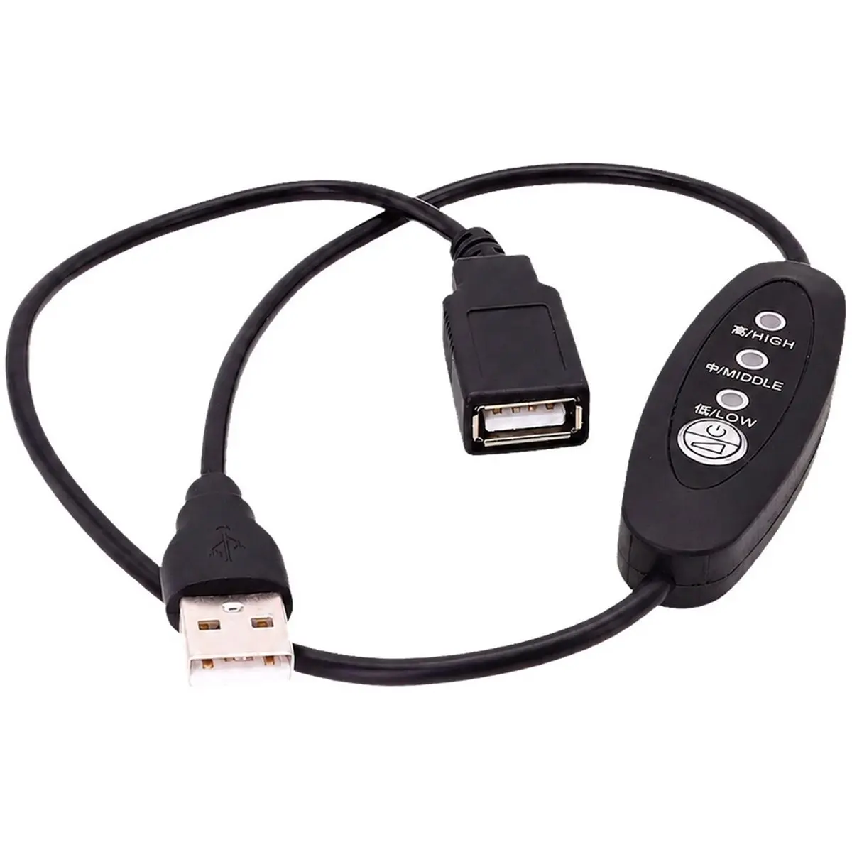 USB 5V to 12V Boost Fan Cable USB-A Male to Female Fan Cable 3 Gears Speed Adjustable USB to 12V Chassis Fan Cable 0.5m
