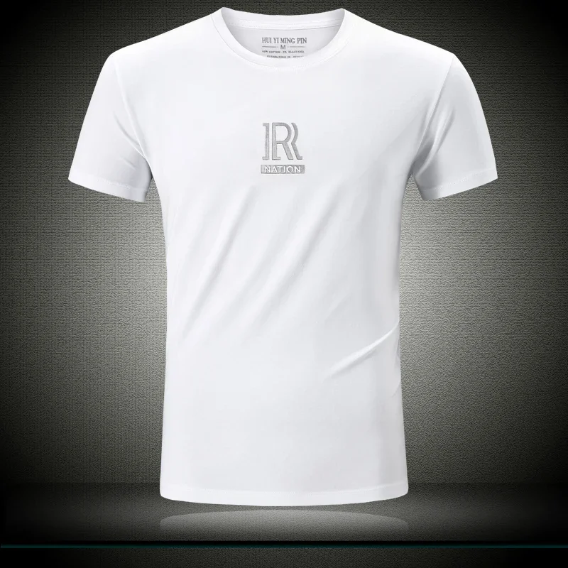 القطن المطبوعة قصيرة الأكمام تي شيرت رجالي المألوف الراقية الجولة الرقبة تنوعا عادية فضفاض كبير الحجم تي شيرتات رائع العصرية #6