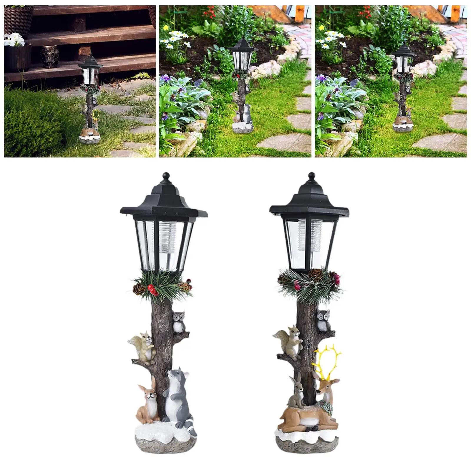 

Garden Statue Figurine with Solar Lights Ornament Decorative Housewarming Gifts