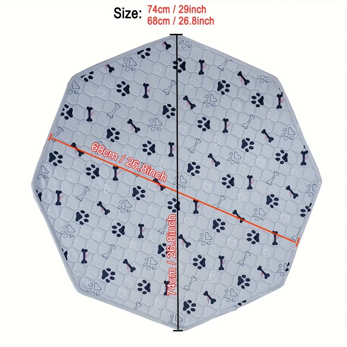 1pc Octagon Dog Pee Pads, Washable Pet Cat Sleep Play Pad, Reusable Dogs Puppy Mat, Pet Training Pads for Dogs, Absorbent and