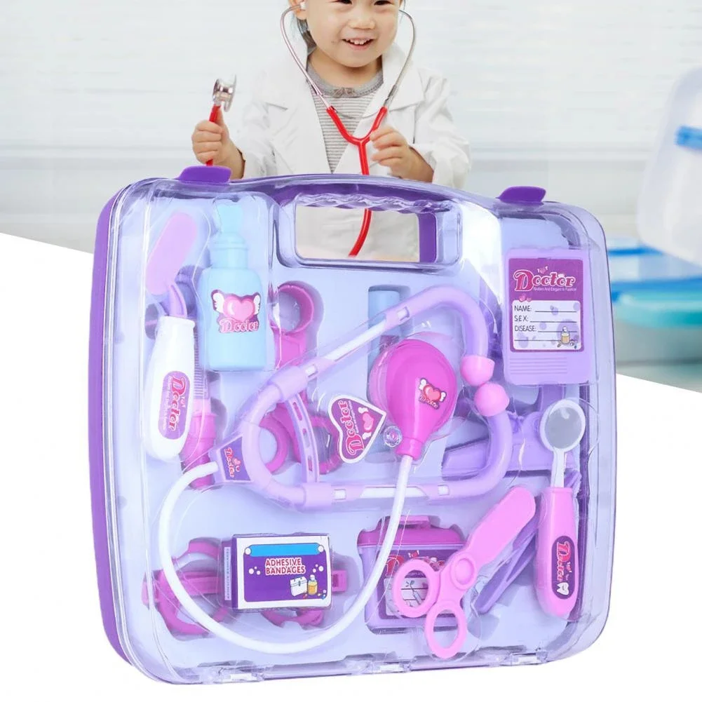 Kit médico educativo para niños pequeños, juguetes para niños de 14 piezas, juego de simulación médico portátil