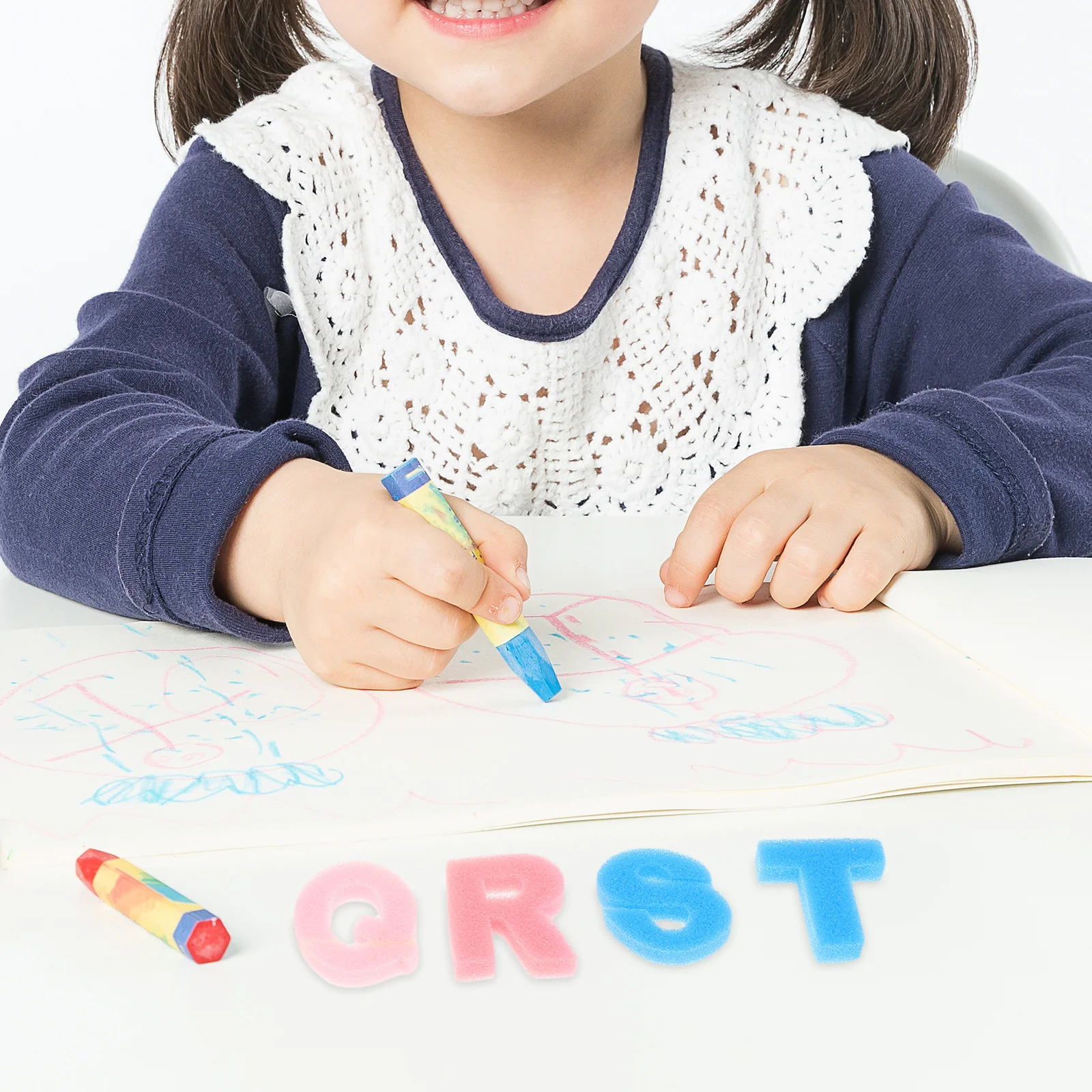 

1Set 's Sponge Painting Shapes Alphabet Numbers Animals Heart Shapes DIY Craft Painting Supplies Letter Sponge