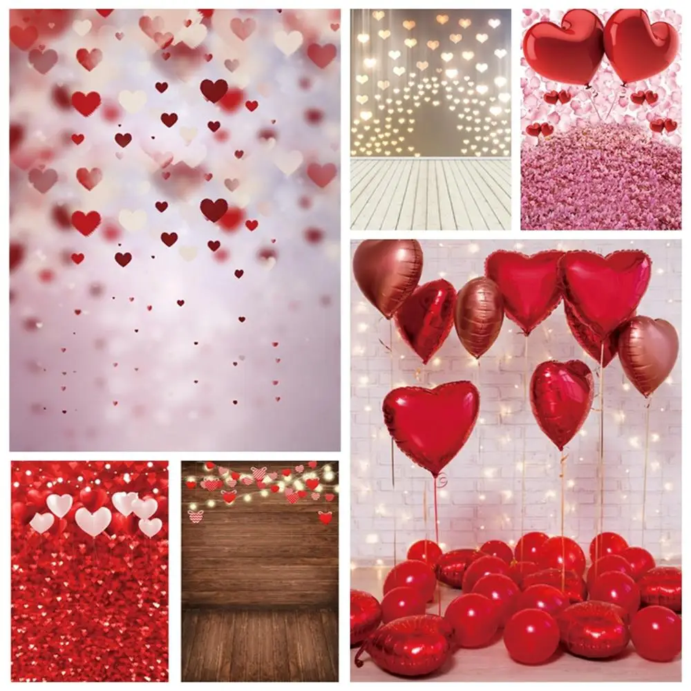

Valentine's Day Photography Backdrop Glitter Love Heart Light Bokeh Shiny Birthday Party Portrait Wedding Photo Background Decor