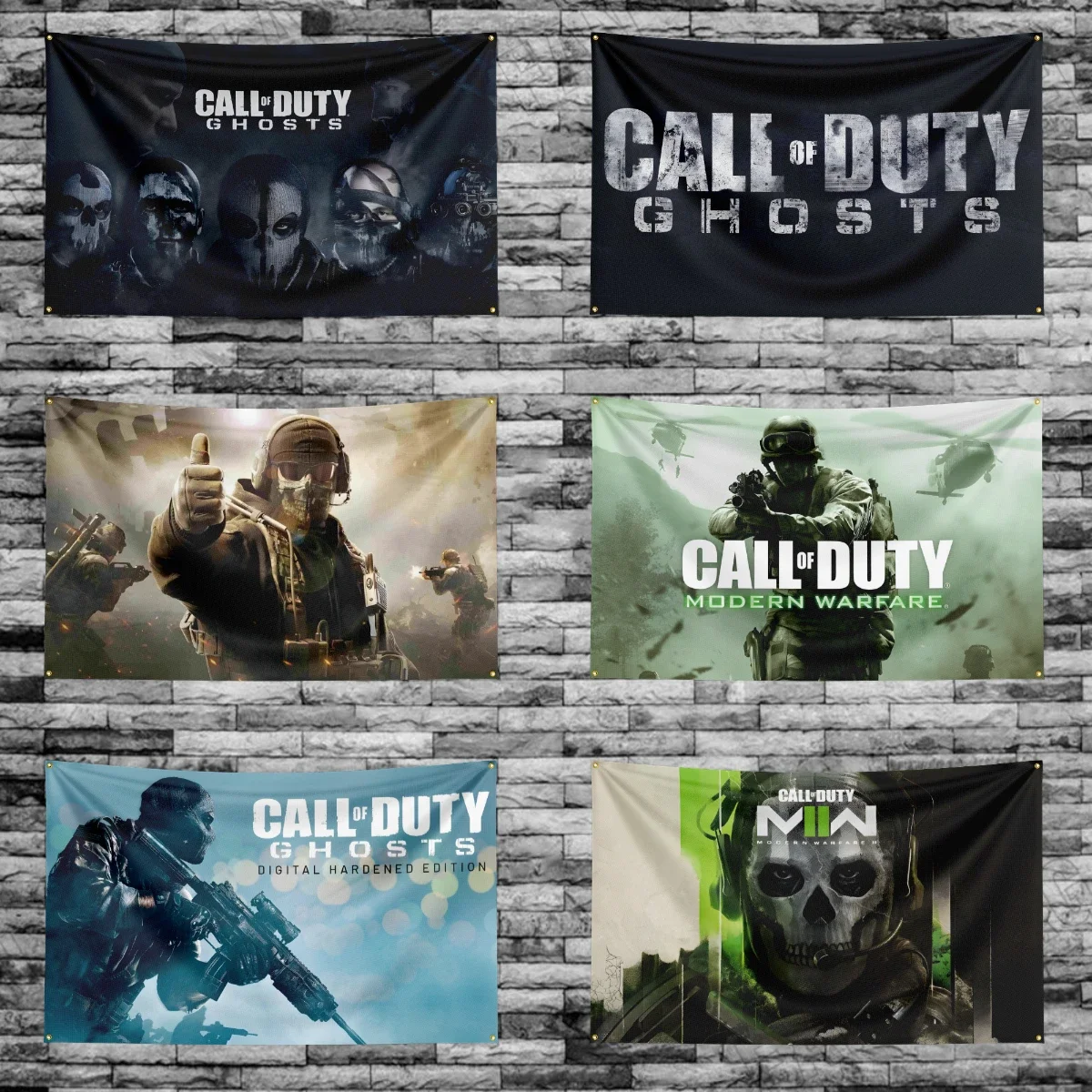 Tenda arazzo da gioco stampata digitale in poliestere con bandiera Call of Dutys 90X150CM per arredamento