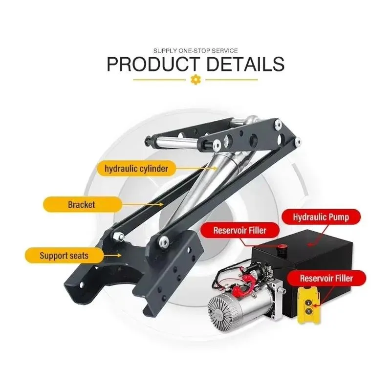 12v tipper pump Supply hydraulic cylinder ram lift kits for tipper trailer pickup truck
