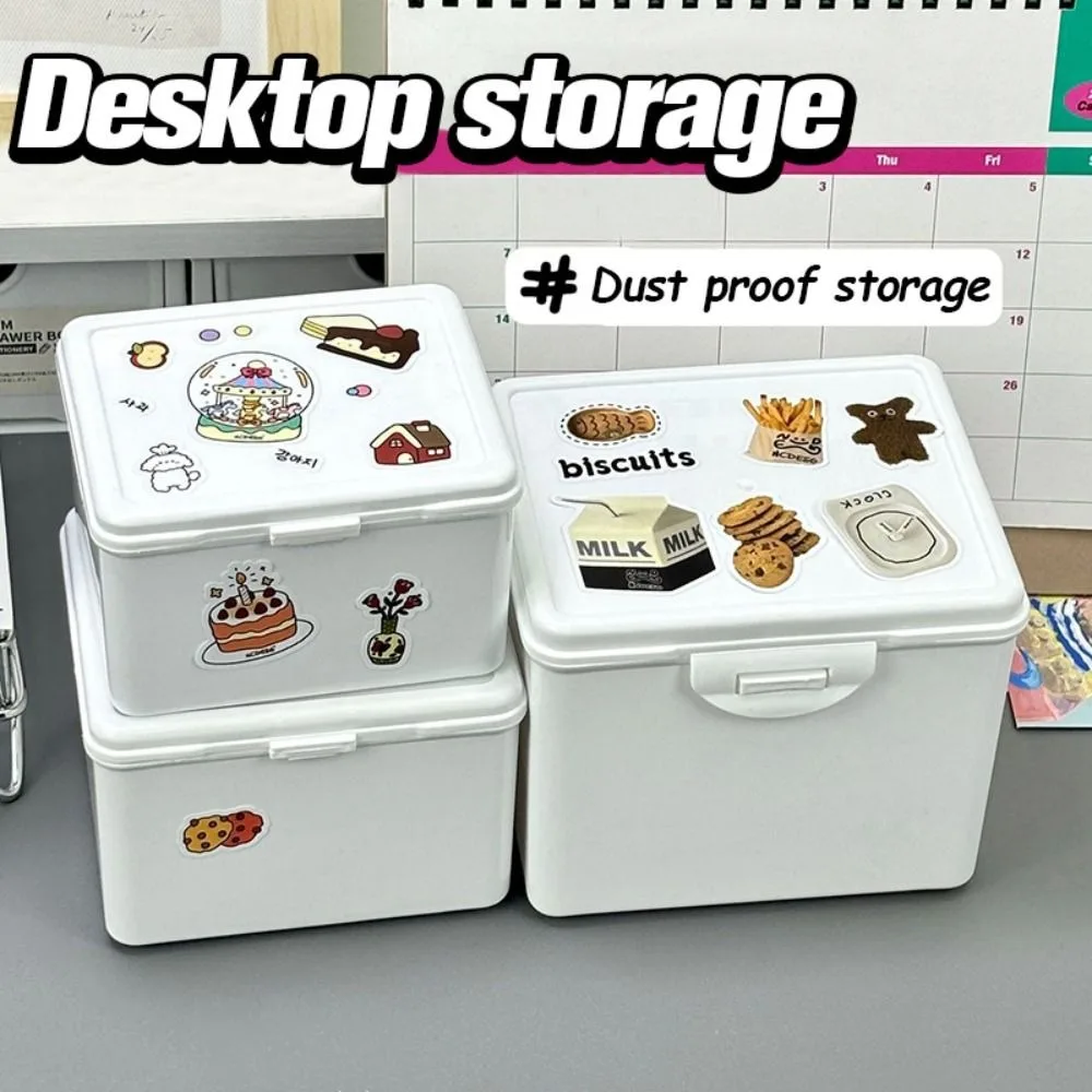 New White Storage Box Kpop Idol Cards Jewelry Container Supplies ID Card Organizer Desktop Decor