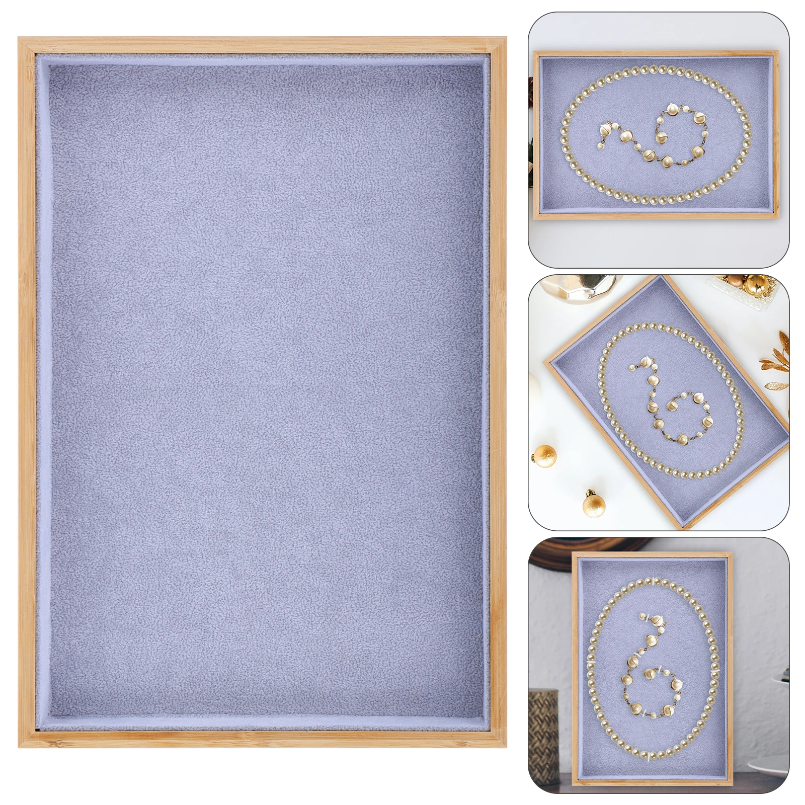 

Bamboo Storage Solid Wood Jewelry ganizer for Bracelets Rings Home Decor Display Ring Holder St Wooden Plate Holder