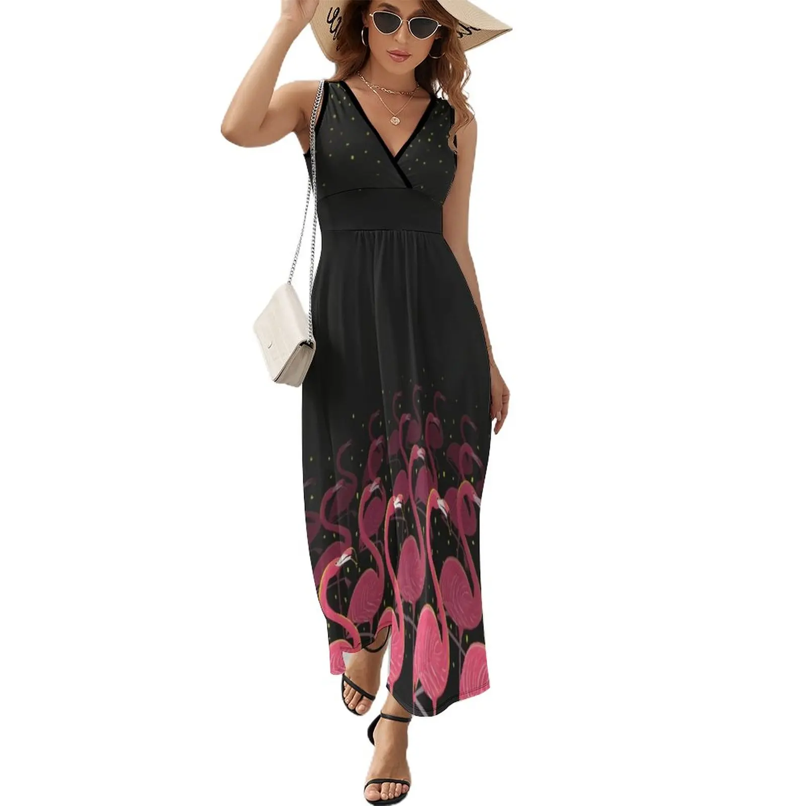 

Flamingo March Sleeveless Dress Woman dresses summer dress daily Women's dress