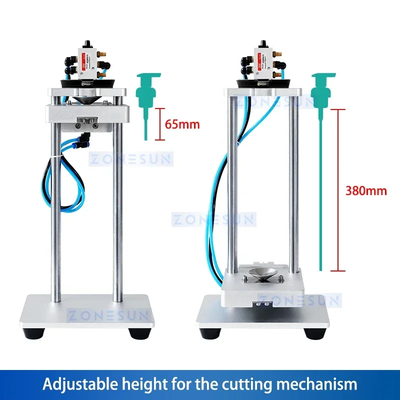

ZONESUN Dip Tube Cutting Machine Pneumatic Pneumatic Semi Automatic Dip Tube Cutter for Spray Pump ZS-JG300