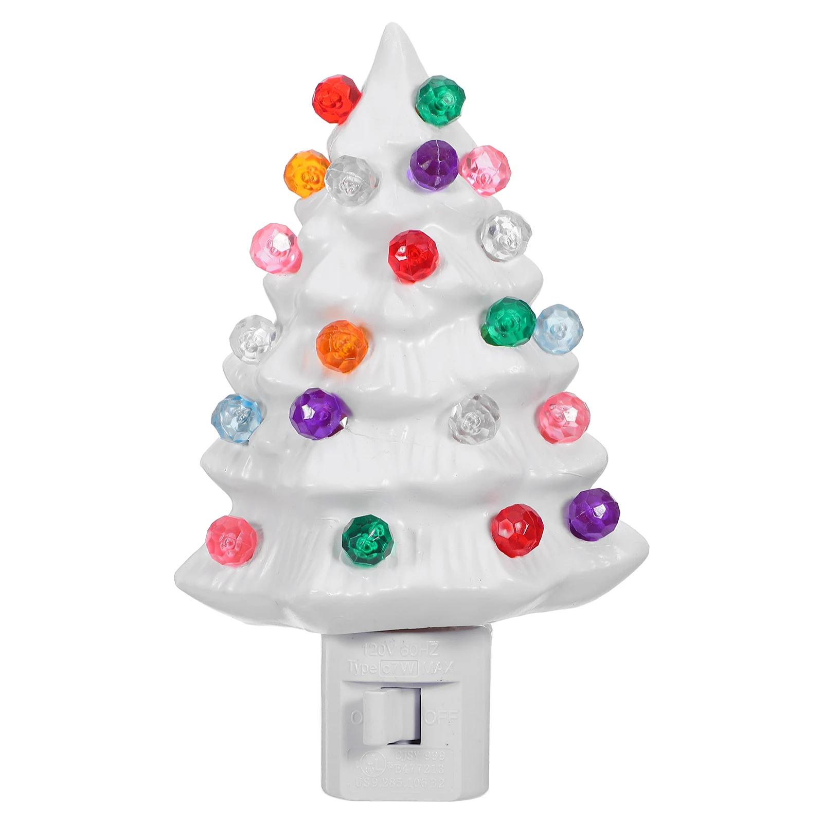 

Festive Christmas Tree Night Light Resin 3D Design with Rotating Plug LED Soft Illumination for Bedroom Bathroom Kitchen