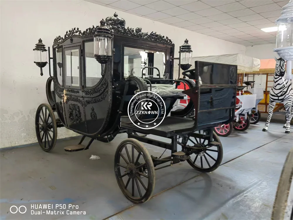 高級四輪電動馬車,ロイヤルワゴン,ウェディングカート,金箔付き馬車