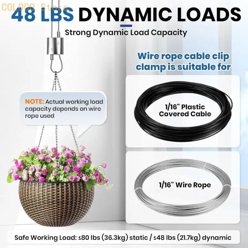 10Pcs Wire Rope Cable Clip Locking Device Suspension Hardware Accessories D0LD