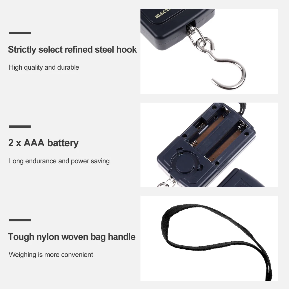 Mini báscula Digital colgante para equipaje de pesca, balanza de peso de bolsillo, gancho electrónico Steelyard, herramienta de peso de cocina, 40kg/10g